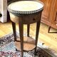 Round side table in wood, marble and brass gallery – Louis XV style