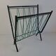 1960 Czechoslovakian Mid-Century Magazine Rack with Green Wire