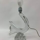 Set of 2 Daum France crystal table lamp , 1950's