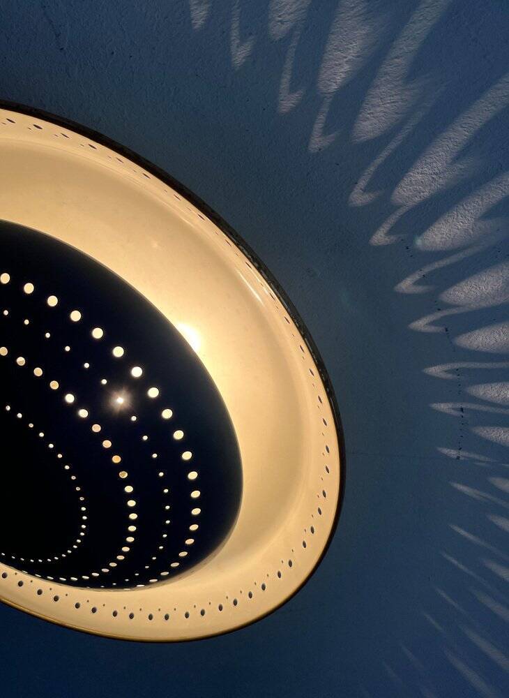 Mid-Century Perforated Metal Ceiling Lamp by Ernest Igl for Hillebrand Leuchten, 1960s