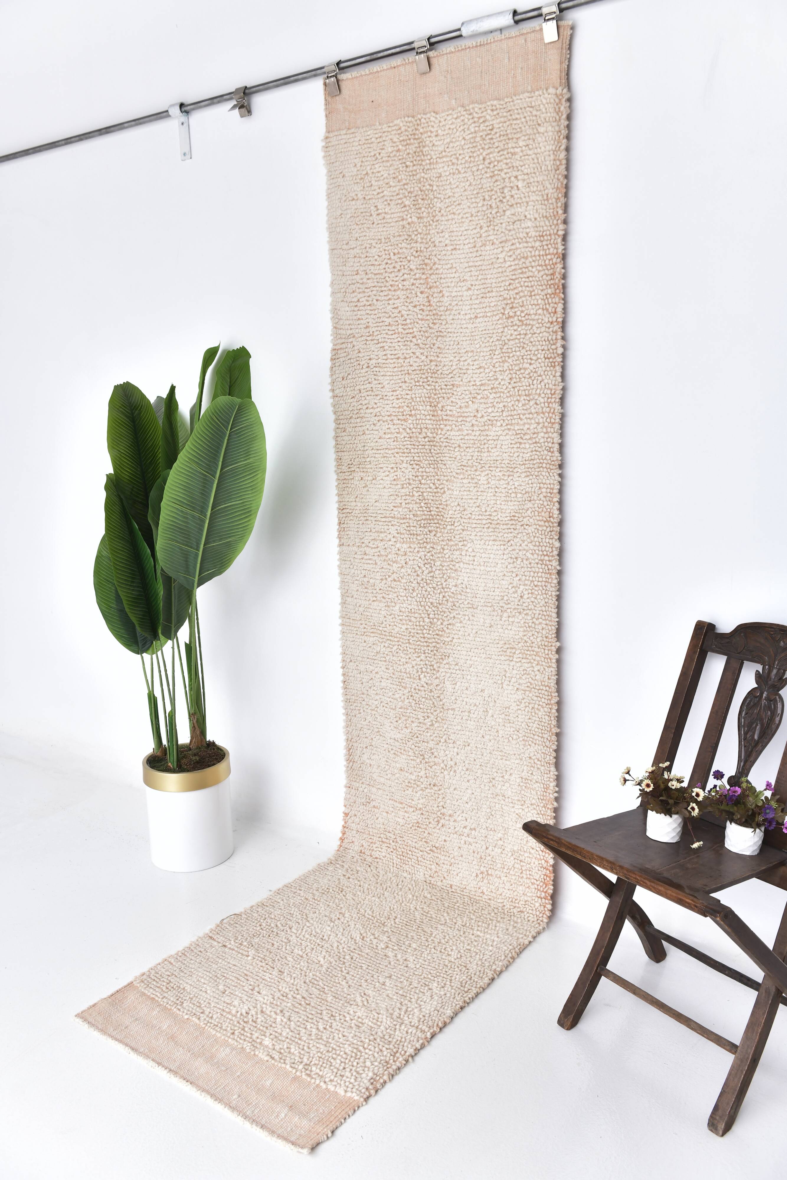 2x10 Apricot White Turkish Vintage Runner Rug 69x305Cm SK 242888