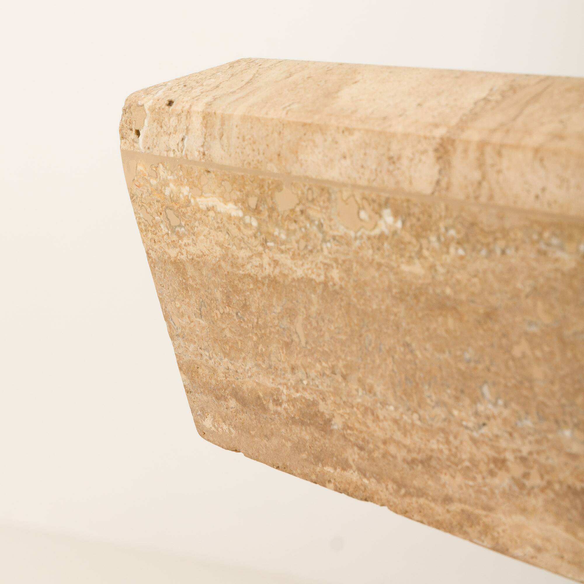 Italian mid century extra large travertine dining table, 1970s