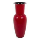 Opalino red vase by Venini