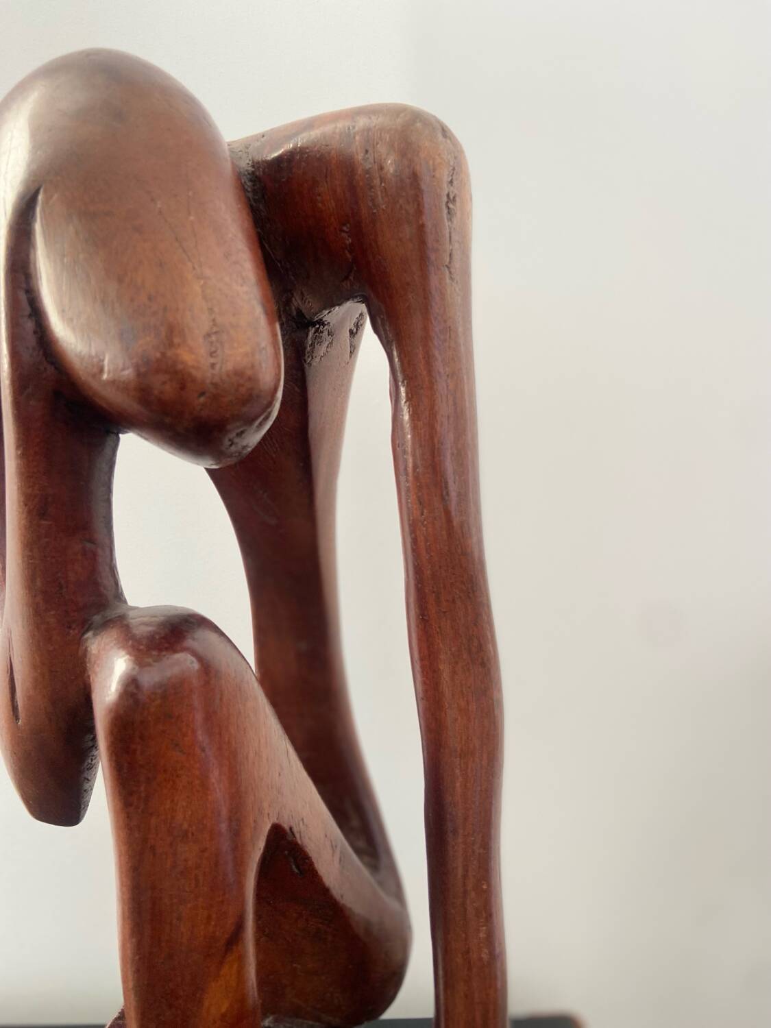 Wooden sculpture the Thinker