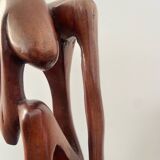 Wooden sculpture the Thinker