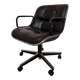 Charles Pollock Knoll Office Chair - Black Leather with Wheels