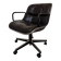 Charles Pollock Knoll Office Chair - Black Leather with Wheels
