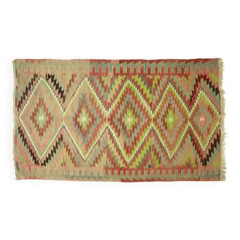 Tapis kilim, kilim turc noué à la main en laine vintage, tapis 314 cm x 185 cm