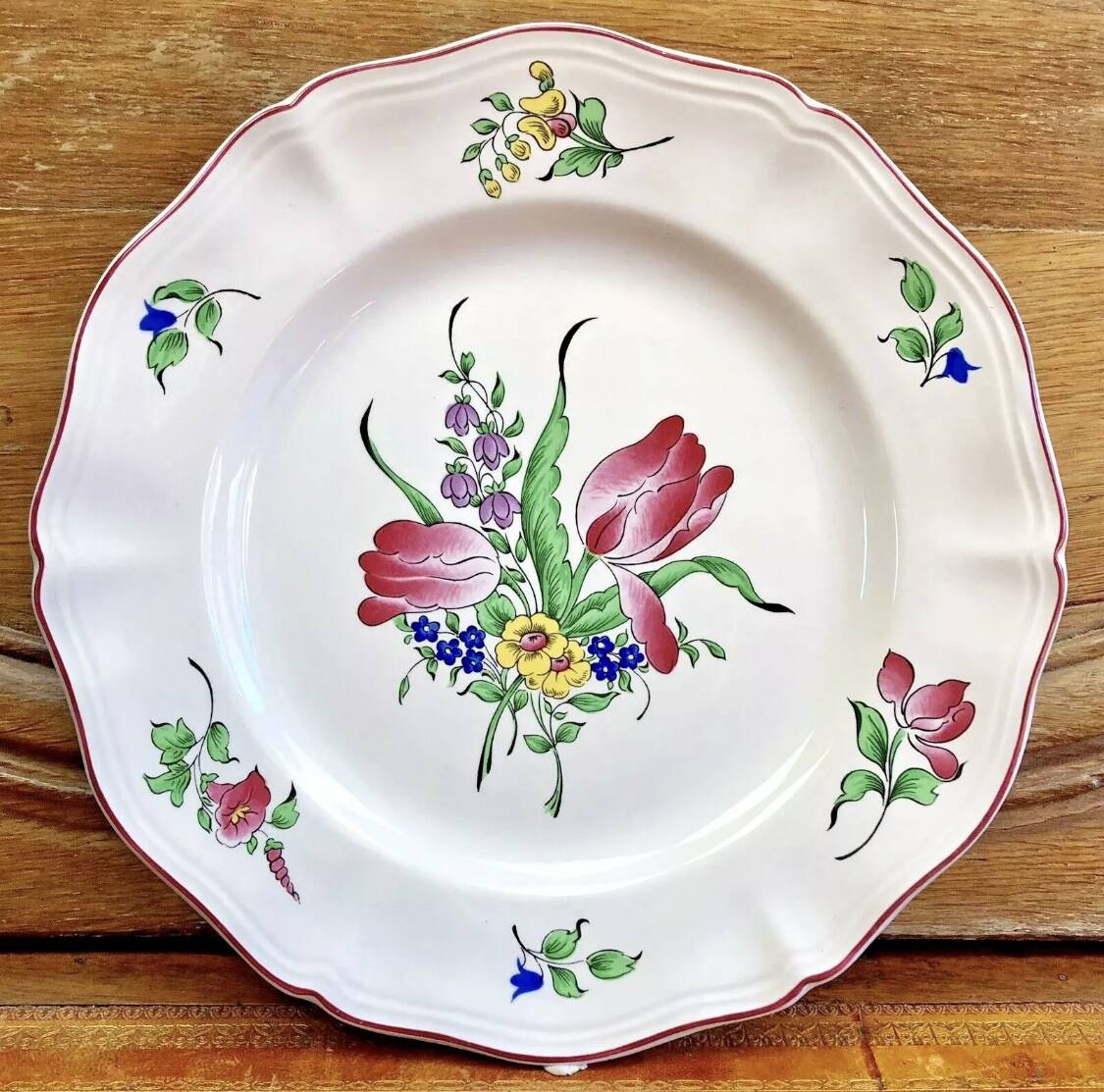 6 old Luneville flat plates, Réverbère model