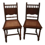 Lot de 2 chaises bois massif tête de lion