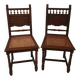 Lot de 2 chaises bois massif tête de lion