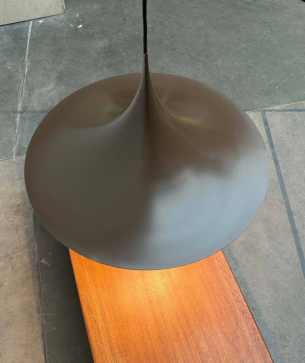 Mid-Century Modern Space Age Danish Brown Semi Pendant Lamp by Claus Bonderup and Torsten Thorup for Fog & Mørup, 1960s