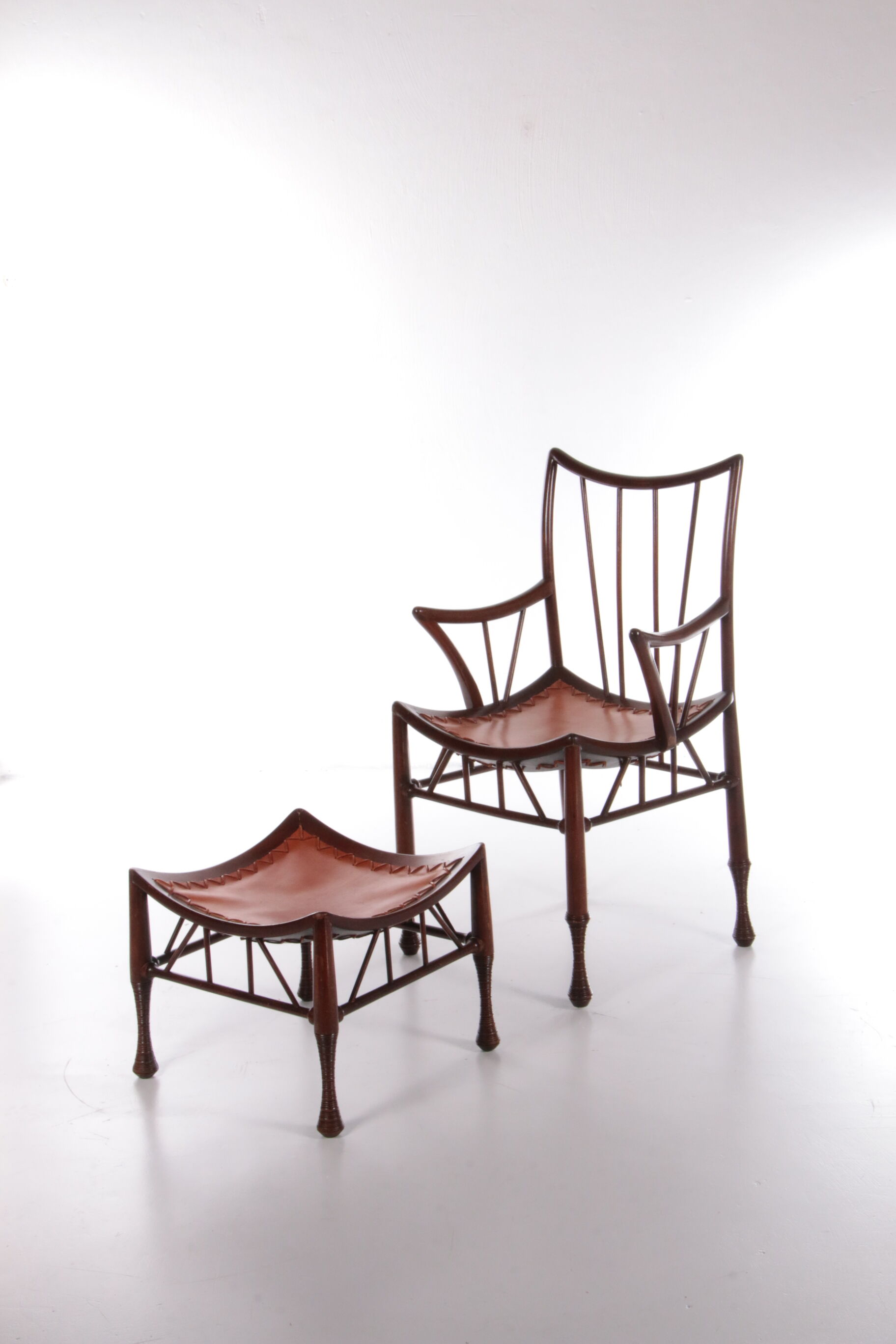 Liberty & Co Chair with footstool design by Thebe 1950