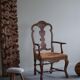 Vintage Sculptural Armchair in Oak and Leather, Danish Modern, 1940s