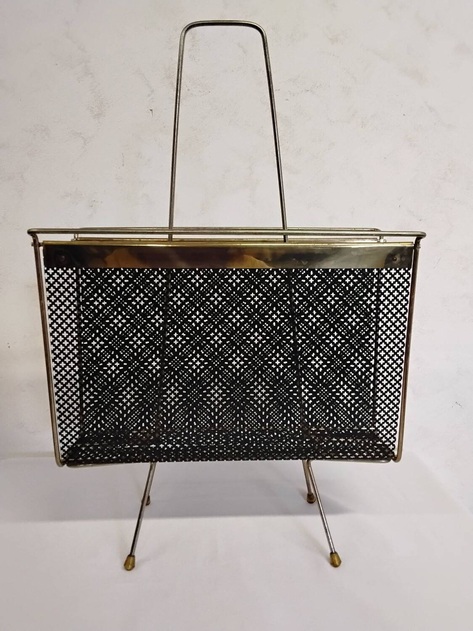 Porte-revues vintage doré années 60