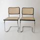 pair of Cesca chairs by Marcel Breuer 1960s 1970s in vintage cane
