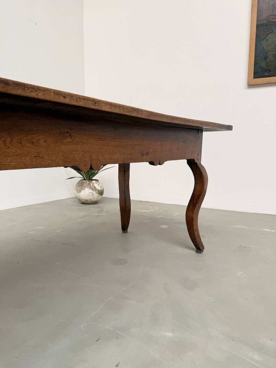 19th century walnut drapery table 2m1