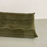 Vintage 2 and 3 seater green velvet togo set