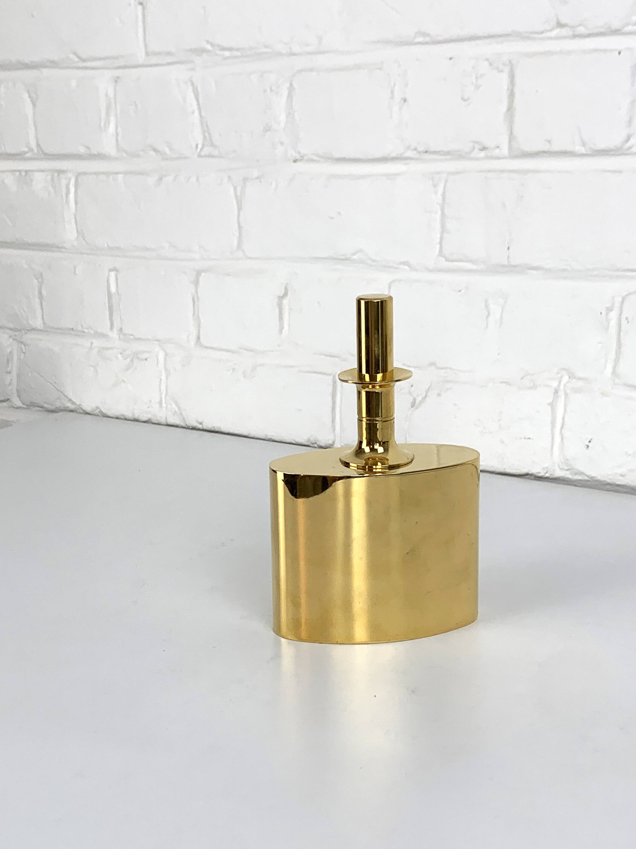 23 carat gold plated brass carafe, Pierre Forssell for Skultuna, 1960