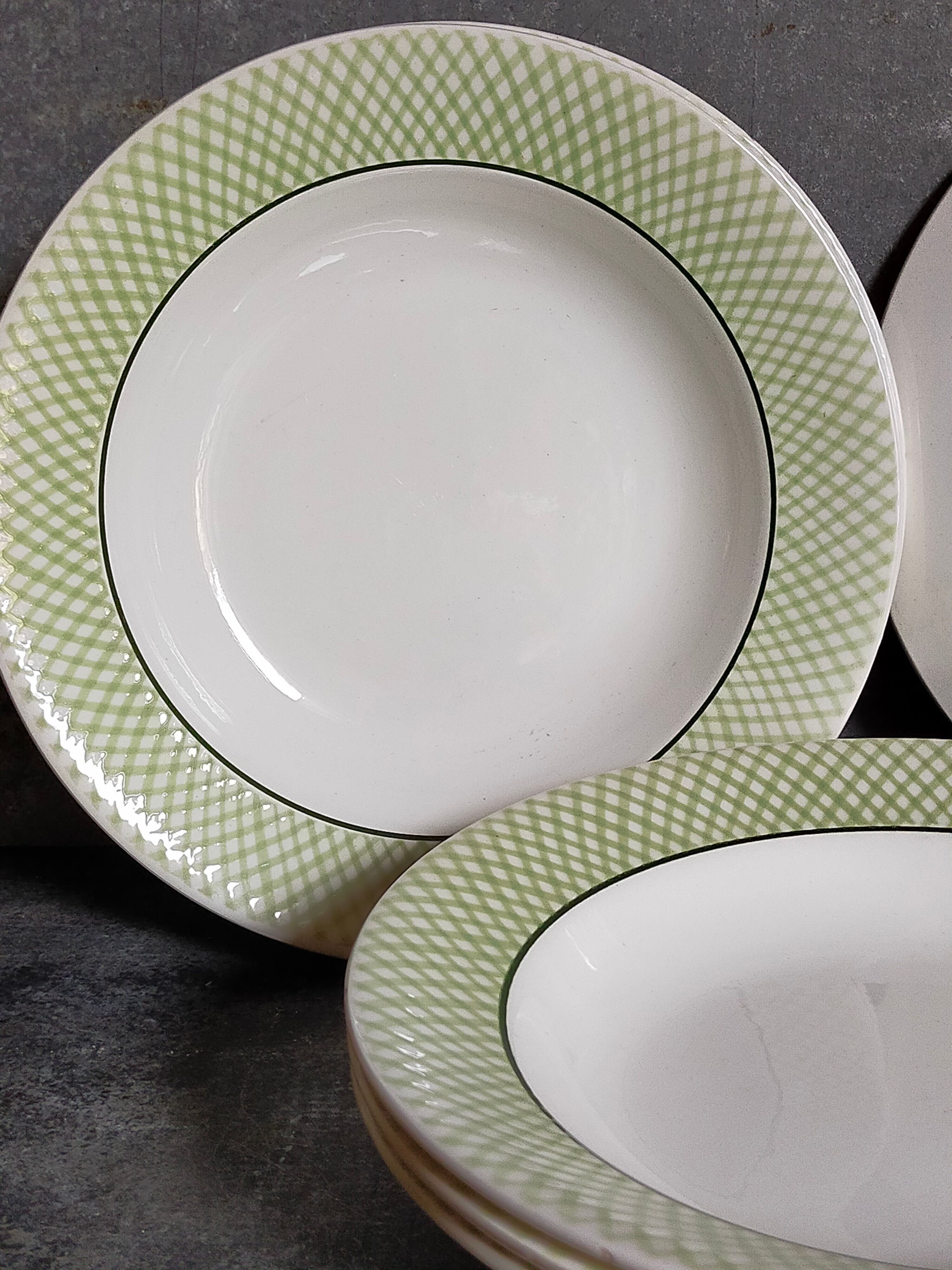 Six assiettes faïence de salins service "iseran" années 50