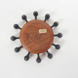 Round Teak and Metal Candleholder by Digsmed, Danish Design, 1964