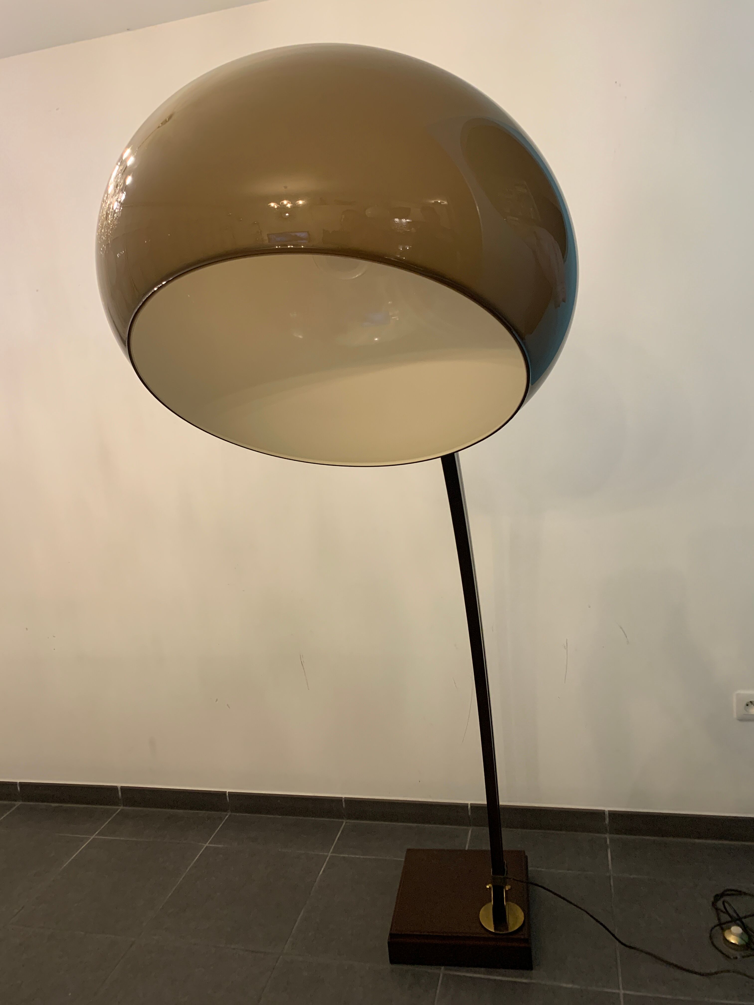 Adjustable and steerable wooden arch lamp lamp 1970