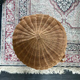 Wicker basket on foot fabric inner covering