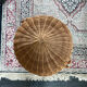 Wicker basket on foot fabric inner covering