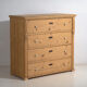Central European high chest of drawers with four washed pine drawers – Central Europe, around 1900