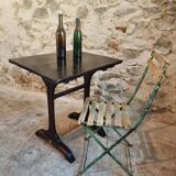 Table d'appoint ancienne française en noyer / Petite table d'écriture – Noyer teinté noir avec des nuances rougeâtres – Fin XIXe / début XXe siècle