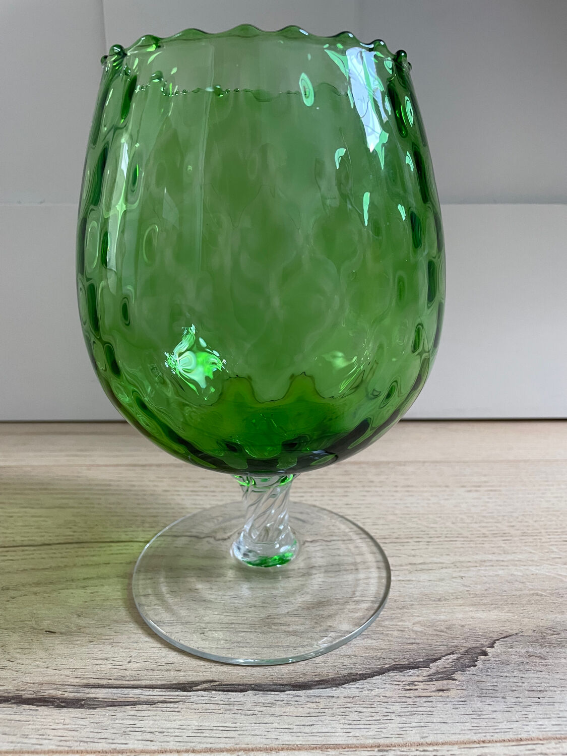 Green glass vase from Empoli