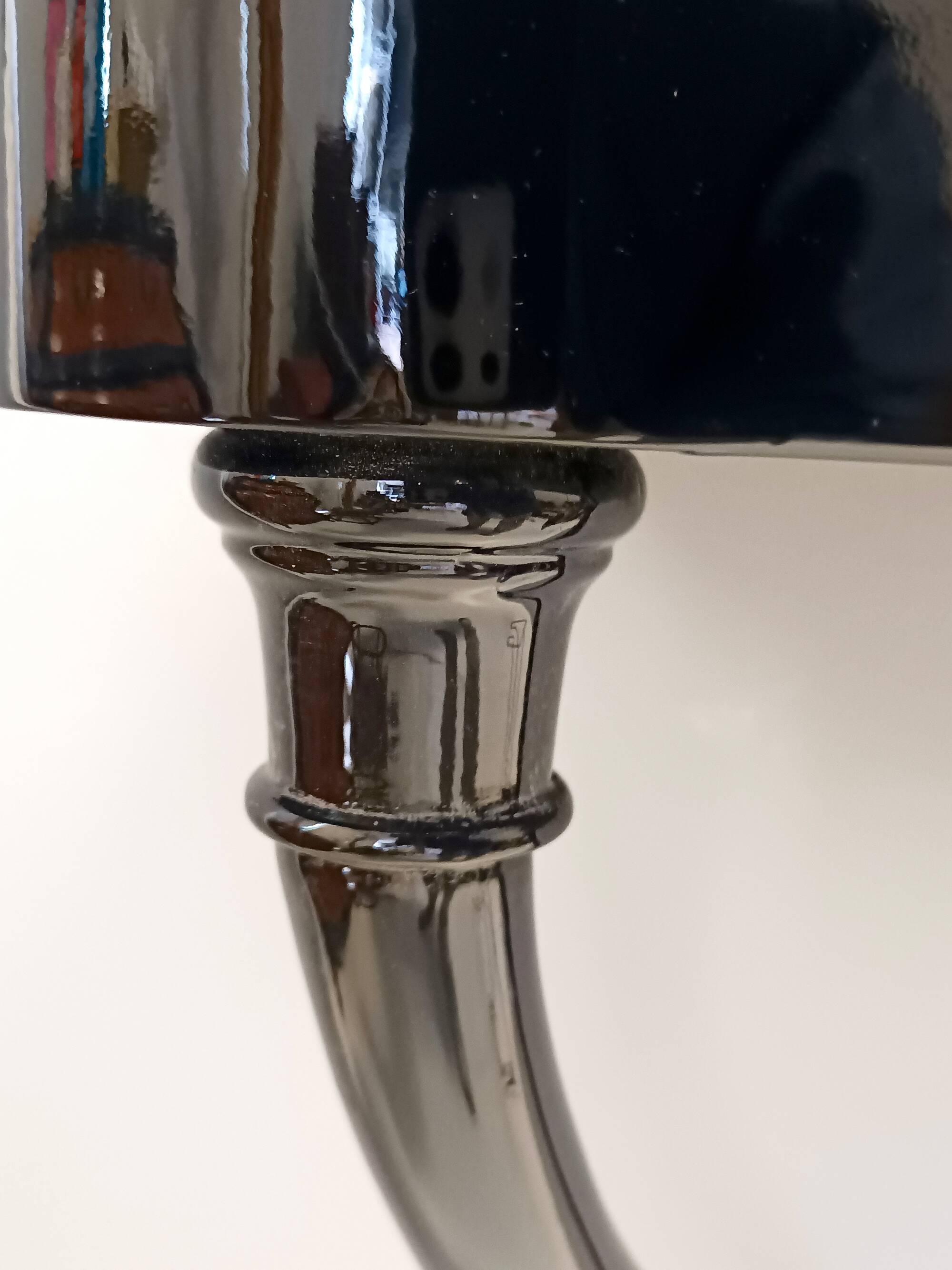 Pair of Black Wall-Mounted Console Tables / Nightstands attr. to Ulrich