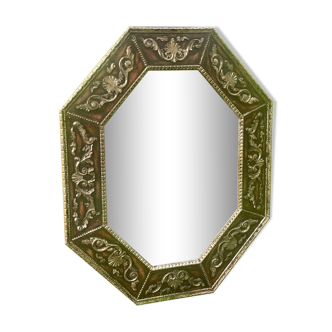Grand miroir hoctogonale conception création artisanale décoration