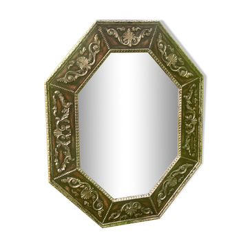 Grand miroir hoctogonale conception création artisanale décoration