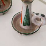 Pair of ceramic candlesticks from Vallauris