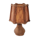 Lampe vintage 1960 bois & rotin