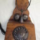 Old wood and metal wall phone