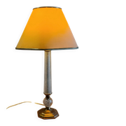 Neo-classical table lamp base in glass and gilded brass - mid 20th century