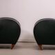 Pair of mid-century leather armchairs, circa 1970, made in Belgium.