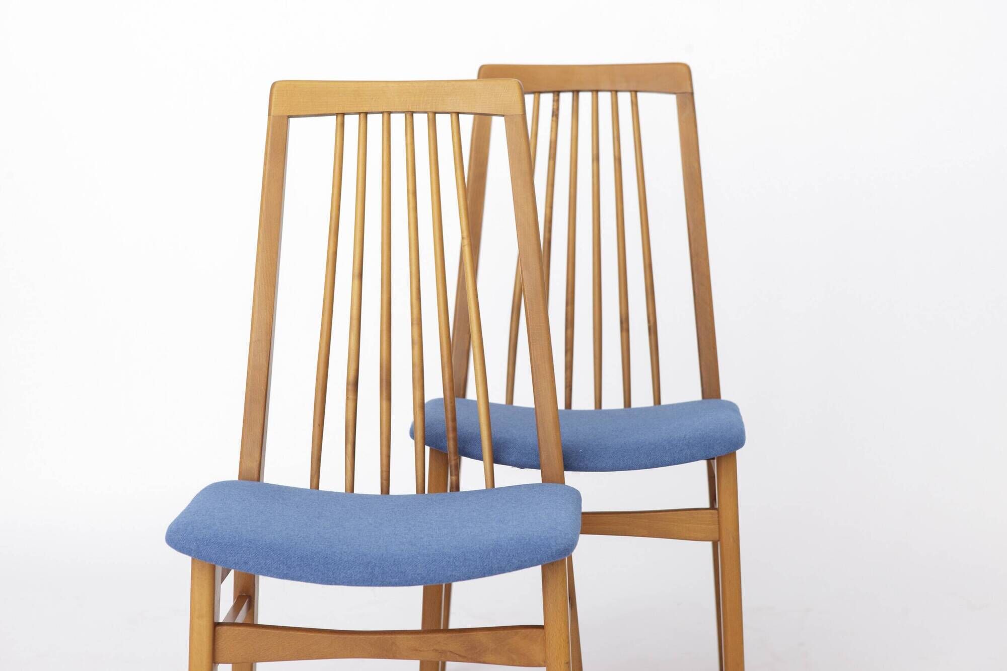 2 of 6 Vintage Dining Chairs, 1960s German Design, Mid Century Modern Beech