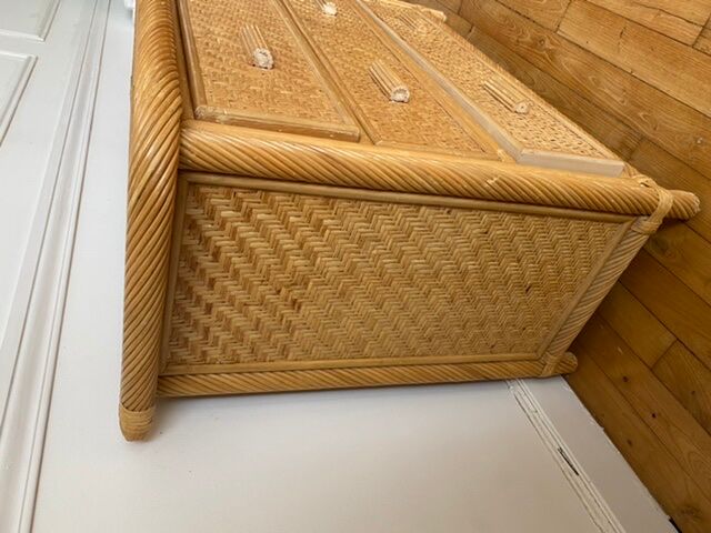 Vintage rattan dresser
