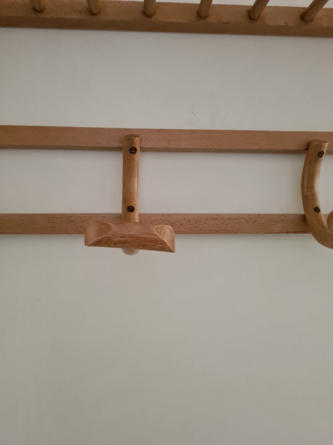 Raw wood locker room from the 1950s