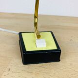 Lampe cocotte opaline laiton années 50