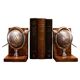 Pair of 20th Century Atlas Globe Bookends Metal & Wood Decorative Book Holders