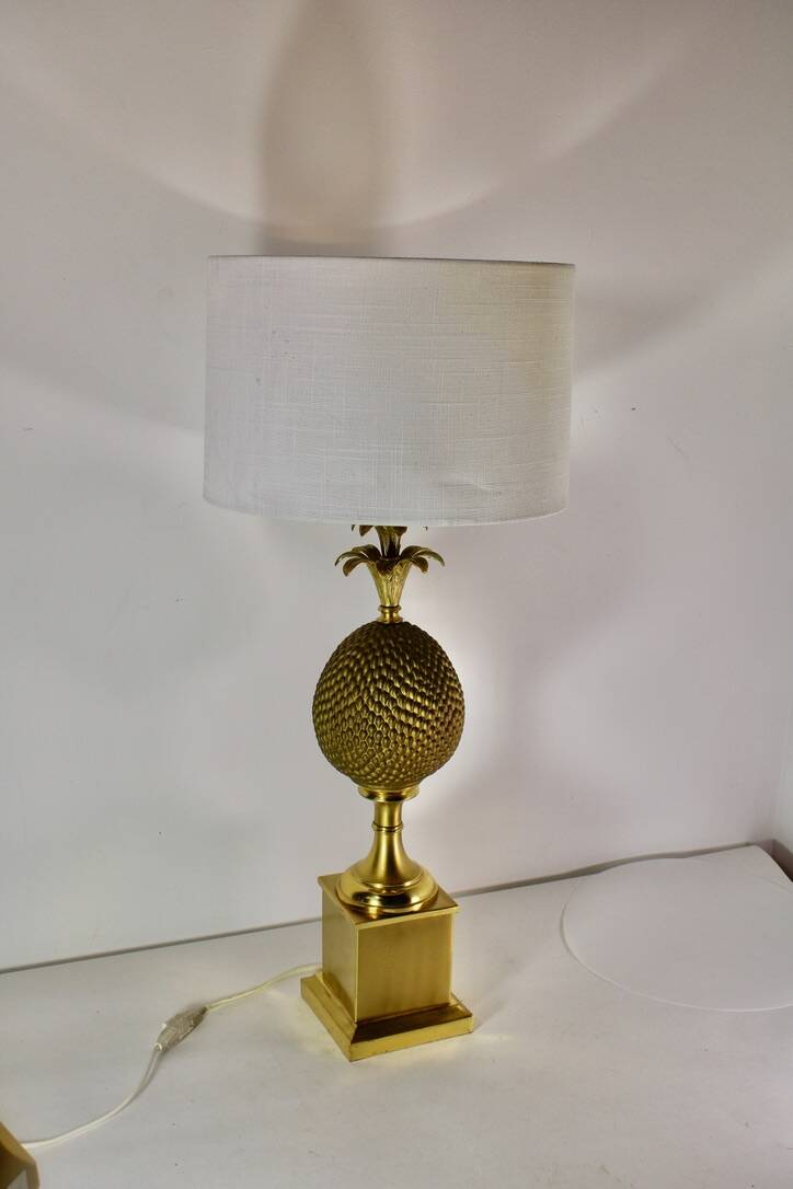 Brass Pineapple Lamp 1970 vintage France