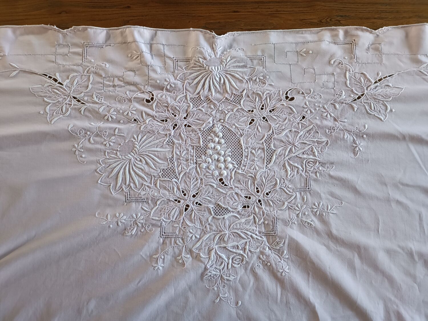 Set of old embroidered sheets