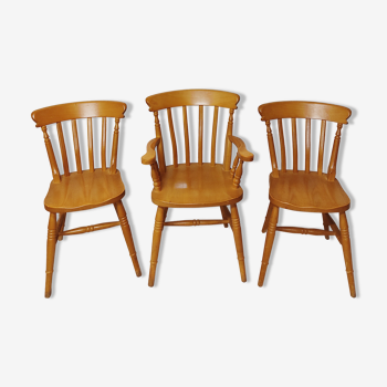 Set of country chairs and armchairs