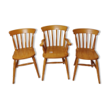 Set of country chairs and armchairs