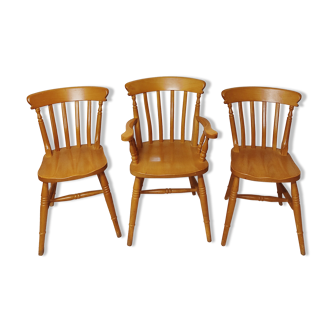 Set of country chairs and armchairs