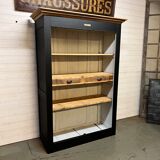 Patinated chestnut cabinet bookcase